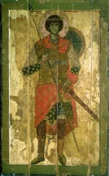 Icon of St. George, 1130-50 (tempera på panel)